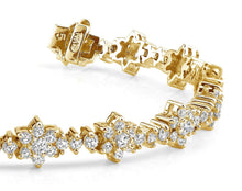 Load image into Gallery viewer, Diamond Cluster Diamond Bracelet with 5.10 ct.(finished) 1.9mm, 2.2mm, 2.6mm - Luxury Time NYC