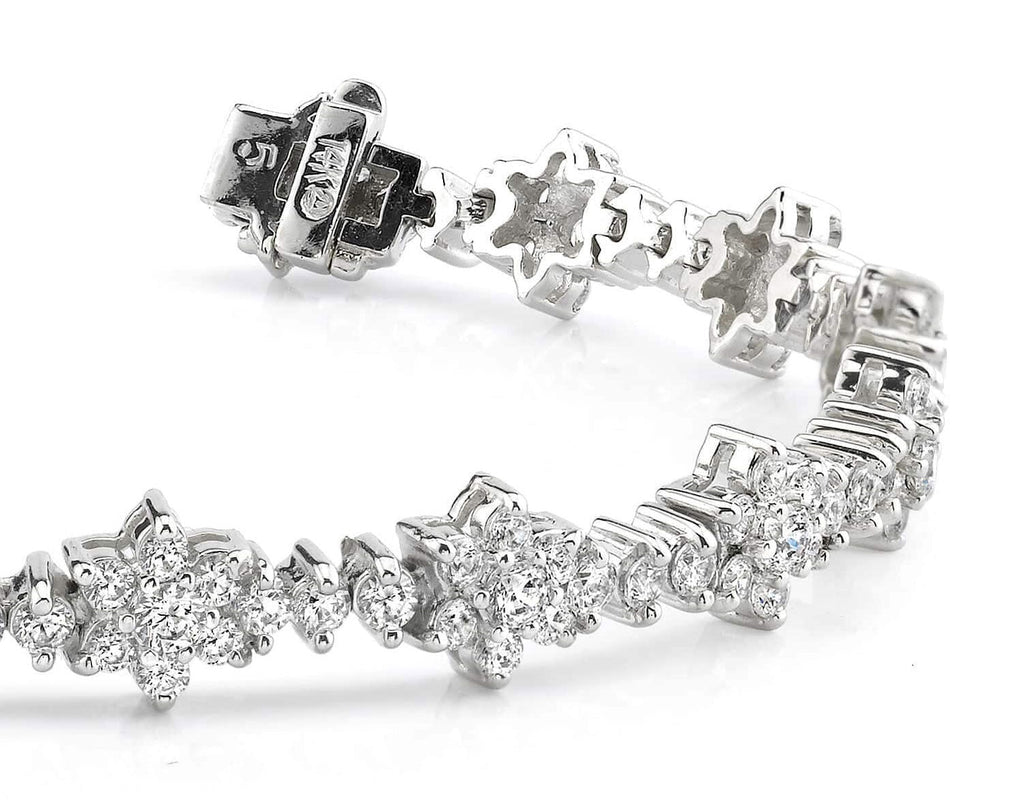 Diamond Cluster Diamond Bracelet with 5.10 ct.(finished) 1.9mm, 2.2mm, 2.6mm - Luxury Time NYC