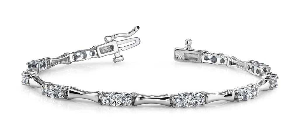 Diamond Column Link Lab - Grown Diamond Bracelet with 1.50 ct.(finished) 1.9mm, 2.9mm - Luxury Time NYC