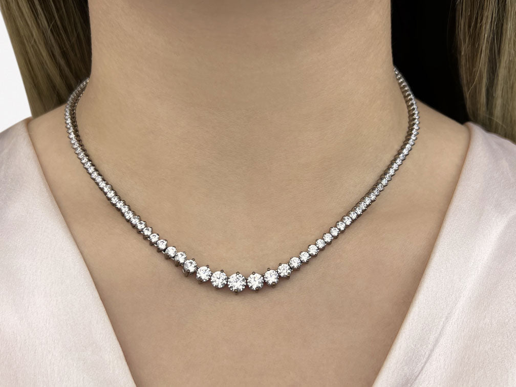 Diamond Crescendo Diamond Necklace with 10.01 ct.(finished) - Luxury Time NYC