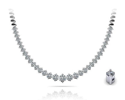 Diamond Crescendo Necklace With Shiny Diamond Links with 2.02 ct.(finished) - Luxury Time NYC