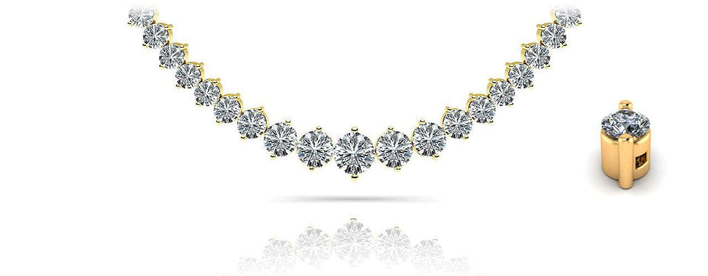 Diamond Crescendo Necklace With Shiny Diamond Links with 3.04 ct.(finished) - Luxury Time NYC