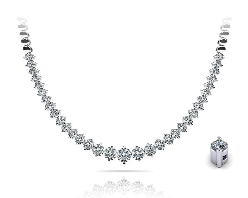 Diamond Crescendo Necklace With Shiny Diamond Links with 3.04 ct.(finished) - Luxury Time NYC