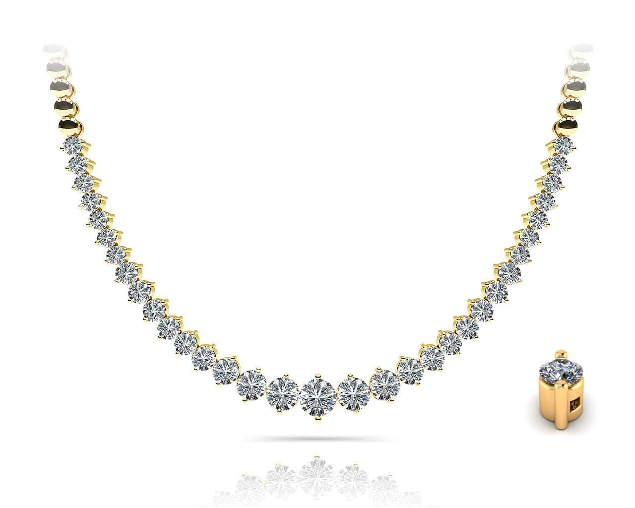 Diamond Crescendo Necklace With Shiny Diamond Links with 4.01 ct.(finished) - Luxury Time NYC