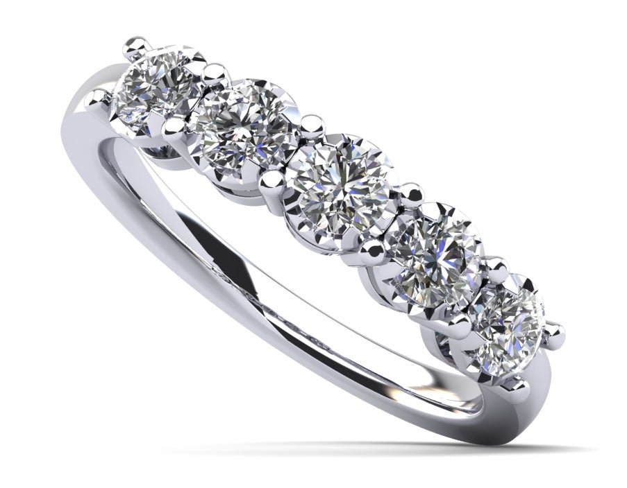 Diamond Crown Anniversary Diamond Ring with 0.49 ct.(finished) 2.9mm - Luxury Time NYC