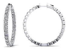 Load image into Gallery viewer, Diamond Crown Hoop Earrings Large Diamond with 1.54 ct.(finished) 1.75mm - Luxury Time NYC