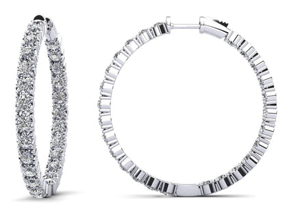 Diamond Crown Hoop Earrings Large Lab - Grown Diamond with 4.66 ct.(finished) 2.9mm - Luxury Time NYC