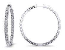 Load image into Gallery viewer, Diamond Crown Hoop Earrings X Large Diamond with 3.38 ct.(finished) 2.3mm - Luxury Time NYC