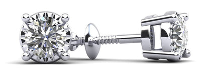 Diamond Crown Stud Diamond Earrings with 0.40 ct.(finished) 3.75mm - Luxury Time NYC