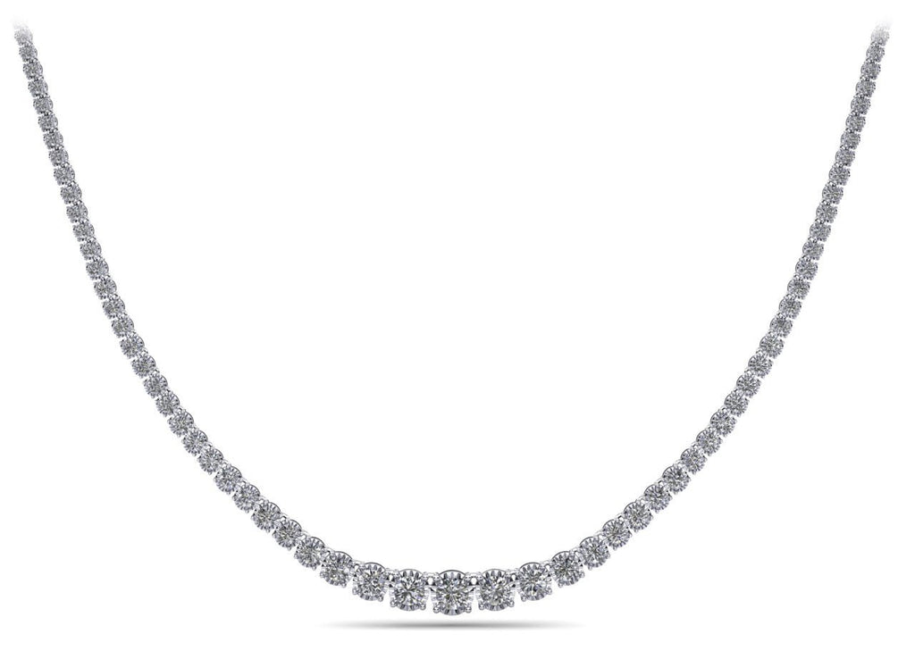 Diamond Crown Tennis Diamond Necklace with 10.00 ct.(finished) - Luxury Time NYC