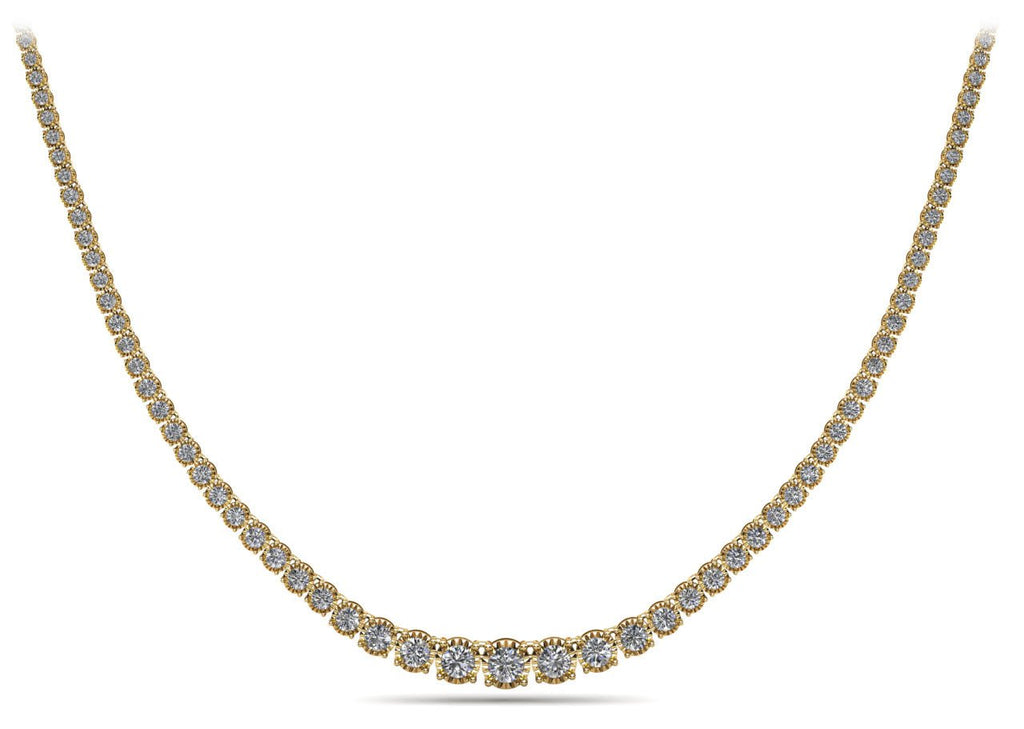 Diamond Crown Tennis Diamond Necklace with 10.00 ct.(finished) - Luxury Time NYC