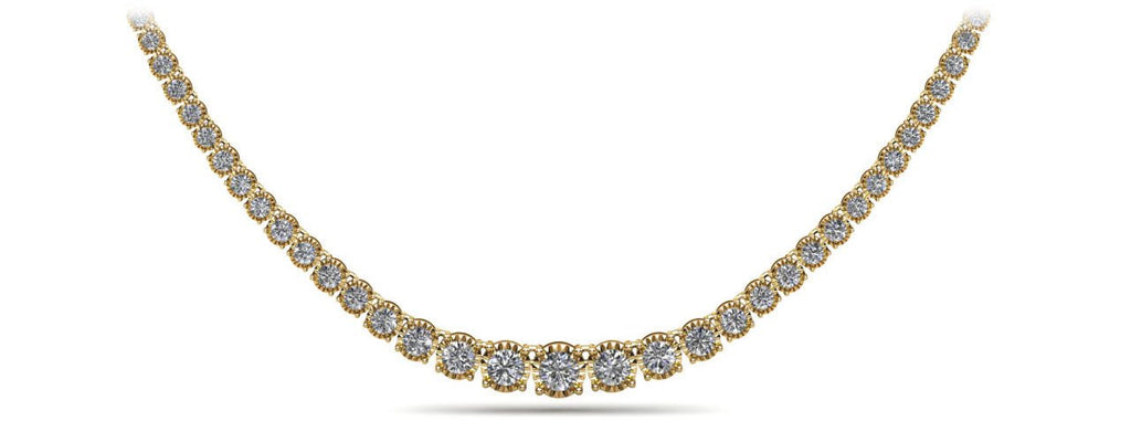 Diamond Crown Tennis Diamond Necklace with 10.00 ct.(finished) - Luxury Time NYC