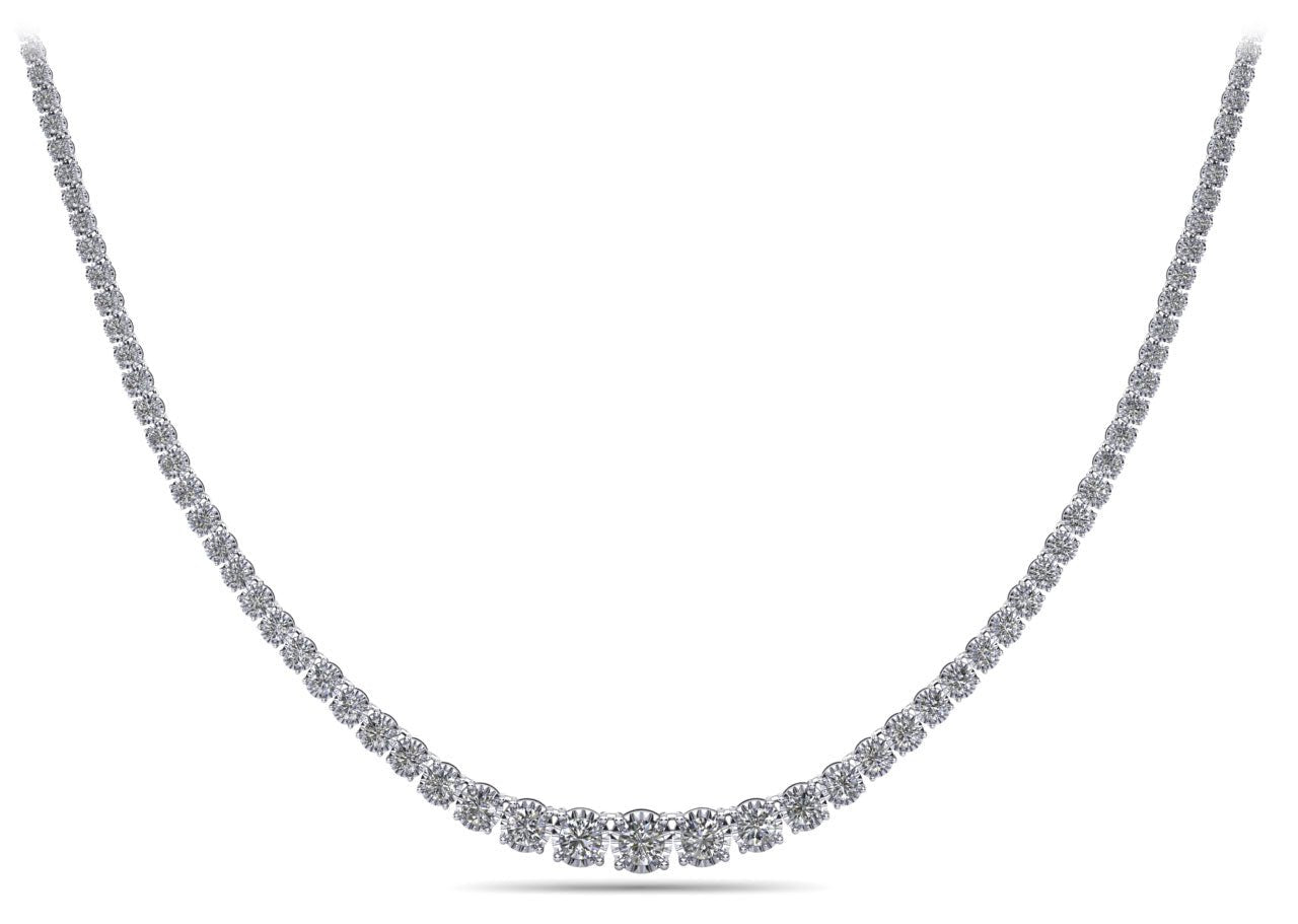 Diamond Crown Tennis Diamond Necklace with 11.07 ct.(finished) - Luxury Time NYC