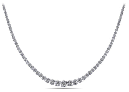 Diamond Crown Tennis Diamond Necklace with 11.07 ct.(finished) - Luxury Time NYC