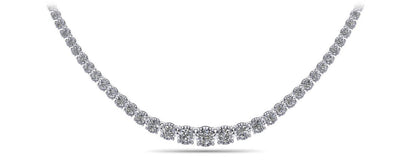 Diamond Crown Tennis Diamond Necklace with 11.07 ct.(finished) - Luxury Time NYC