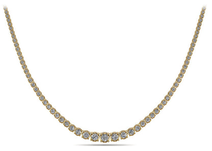 Diamond Crown Tennis Diamond Necklace with 7.13 ct.(finished) - Luxury Time NYC