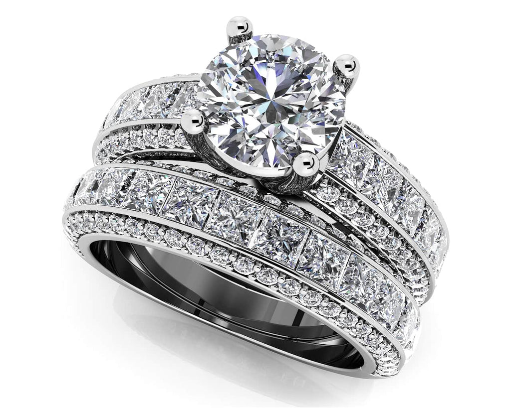 Diamond Deluxe Matching Wedding Set Diamond with 3.10 ct. (0.50 ct. center diamond) - Luxury Time NYC