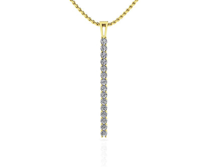 Diamond Drop Bar Diamond Pendant with 0.30 ct.(finished) 1.8mm - Luxury Time NYC