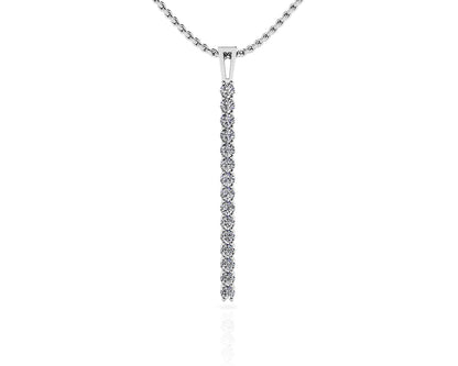 Diamond Drop Bar Diamond Pendant with 0.30 ct.(finished) 1.8mm - Luxury Time NYC