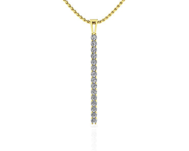 Diamond Drop Bar Lab - Grown Diamond Pendant with 0.30 ct.(finished) 1.8mm - Luxury Time NYC