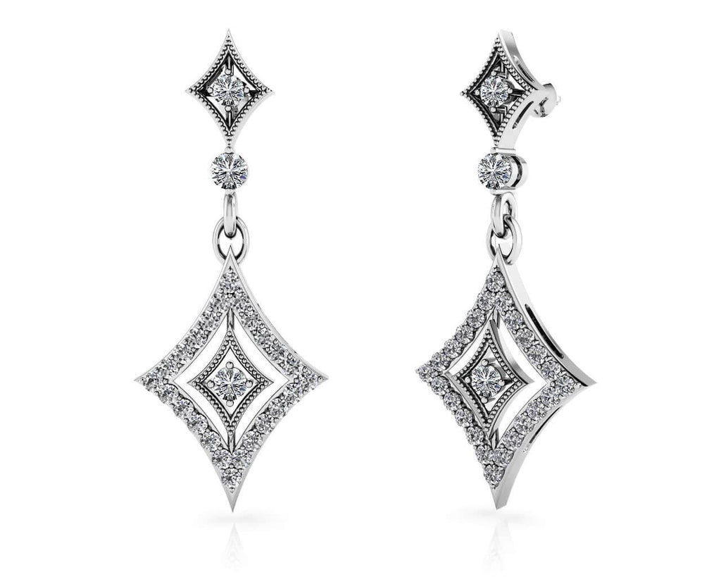 Diamond Drop Lab - Grown Diamond Earrings with 0.59 ct.(finished) 1.2mm, 1.7mm, 2.5mm - Luxury Time NYC