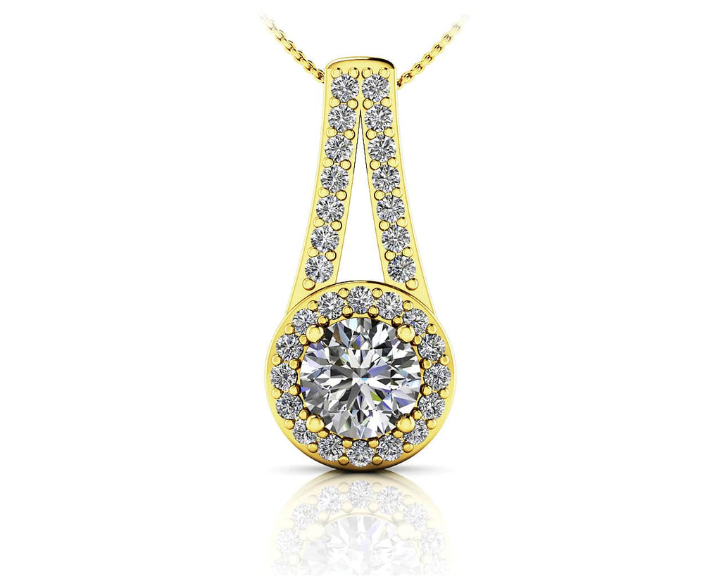 Diamond Drop Lab - Grown Diamond Pendant with 0.74 ct. (0.50 ct. center diamond) - Luxury Time NYC