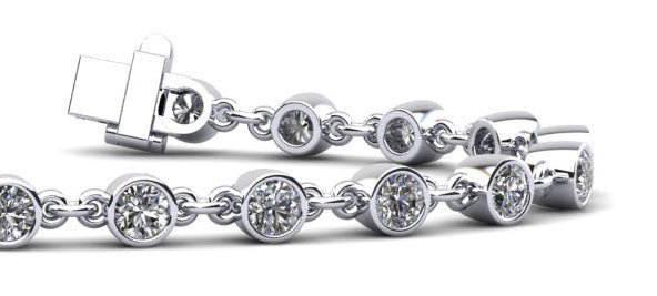 Diamond Drops Chain Link Bezel Diamond Bracelet with 4.75 ct.(finished) 4mm - Luxury Time NYC