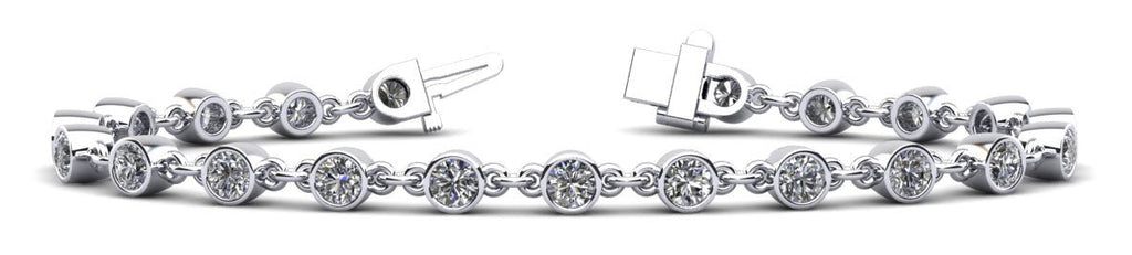 Diamond Drops Chain Link Bezel Lab - Grown Diamond Bracelet with 1.56 ct.(finished) 2.5mm - Luxury Time NYC