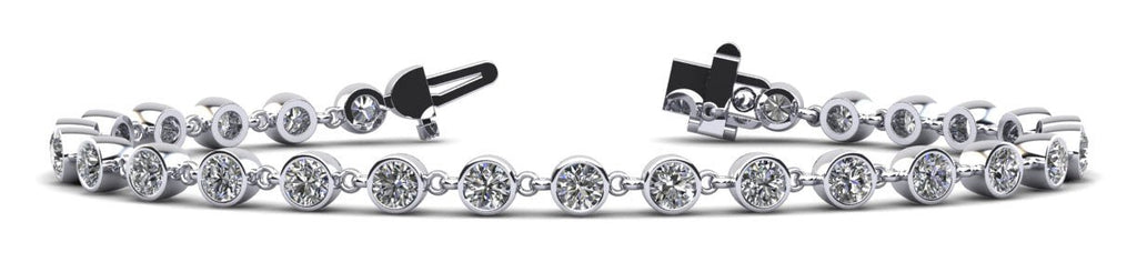 Diamond Drops Single Link Bezel Bracelet Diamond with 3.15 ct.(finished) 3mm - Luxury Time NYC