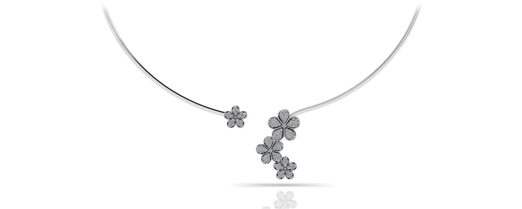 Diamond Flower Choker Diamond with 0.76 ct.(finished) 1mm, 1.3mm - Luxury Time NYC