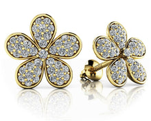 Load image into Gallery viewer, Diamond Flower Stud Diamond Earrings with 0.44 ct.(finished) 1mm, 1.1mm, 1.2mm - Luxury Time NYC