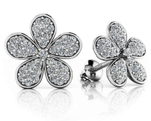 Load image into Gallery viewer, Diamond Flower Stud Diamond Earrings with 0.44 ct.(finished) 1mm, 1.1mm, 1.2mm - Luxury Time NYC