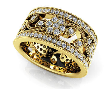 Diamond Flowers Eternity Band Lab - Grown Diamond with 1.02 ct.(finished) 1mm, 1.1mm, 1.3mm - Luxury Time NYC