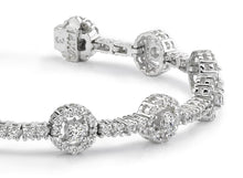 Load image into Gallery viewer, Diamond Halo Link Bracelet Lab - Grown Diamond with 4.02 ct.(finished) 1.4mm, 1.7mm, 3mm - Luxury Time NYC