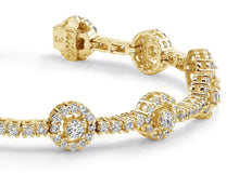 Load image into Gallery viewer, Diamond Halo Link Diamond Bracelet with 4.02 ct.(finished) 1.4mm, 1.7mm, 3mm - Luxury Time NYC