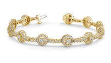 Load image into Gallery viewer, Diamond Halo Link Diamond Bracelet with 4.02 ct.(finished) 1.4mm, 1.7mm, 3mm - Luxury Time NYC