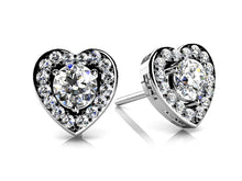 Load image into Gallery viewer, Diamond Heart Diamond Studs with 0.54 ct. (2X0.16 ct. center diamonds) - Luxury Time NYC