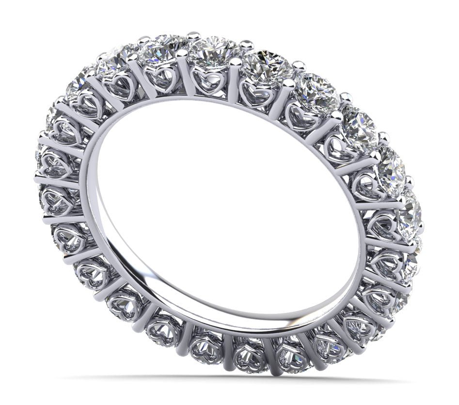 Diamond Heart Eternity Diamond Ring with 2.42 ct.(finished) 3mm - Luxury Time NYC