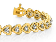 Load image into Gallery viewer, Diamond Heart Link Diamond Bracelet with 0.96 ct.(finished) 2.3mm - Luxury Time NYC