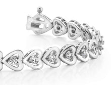 Load image into Gallery viewer, Diamond Heart Link Diamond Bracelet with 0.96 ct.(finished) 2.3mm - Luxury Time NYC