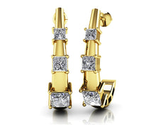 Load image into Gallery viewer, Diamond Horn Earrings Diamond with 0.74 ct.(finished) 2.25mm, 2.7mm, 3mm - Luxury Time NYC