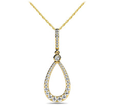 Load image into Gallery viewer, Diamond Lined Designer Teardrop Diamond Pendant with 0.65 ct.(finished) - Luxury Time NYC