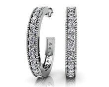 Load image into Gallery viewer, Diamond Lined Oval Shaped Hoops Diamond with 0.80 ct.(finished) 1.6mm - Luxury Time NYC