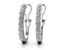 Load image into Gallery viewer, Diamond Oval Shape Diamond Hoop Earrings with 0.48 ct.(finished) 1.9mm - Luxury Time NYC