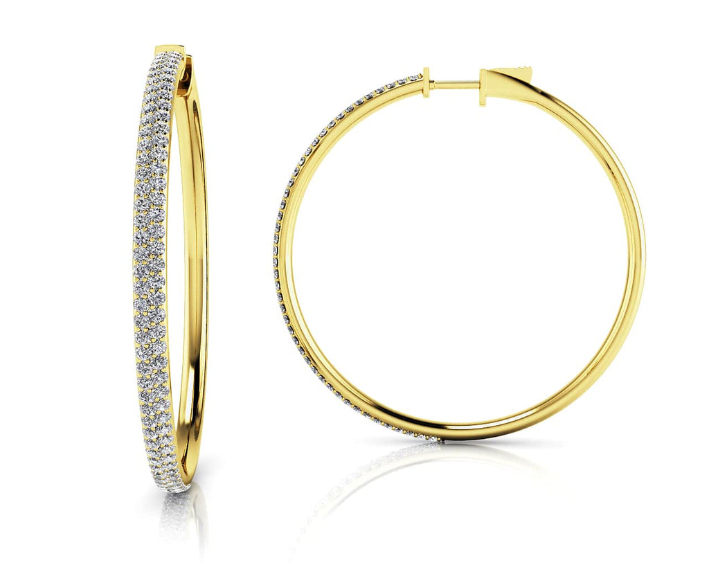 Diamond Pave Hoop Earrings Extra Large Diamond with 1.17 ct.(finished) 1mm - Luxury Time NYC