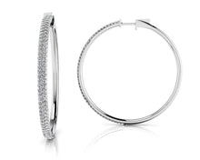 Load image into Gallery viewer, Diamond Pave Hoop Earrings Extra Large Lab - Grown Diamond with 2.29 ct.(finished) 1.4mm - Luxury Time NYC