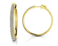 Load image into Gallery viewer, Diamond Pave Hoop Earrings Medium Diamond with 0.80 ct.(finished) 1mm - Luxury Time NYC