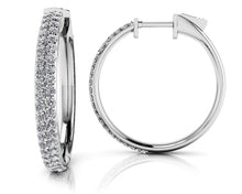 Load image into Gallery viewer, Diamond Pave Hoop Earrings Small Diamond with 1.12 ct.(finished) 1.4mm - Luxury Time NYC