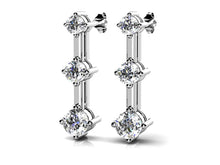 Load image into Gallery viewer, Diamond Prong Set Triple Lab - Grown Diamond Earrings with 0.52 ct.(finished) 2.2mm, 2.8mm, 3.4mm - Luxury Time NYC