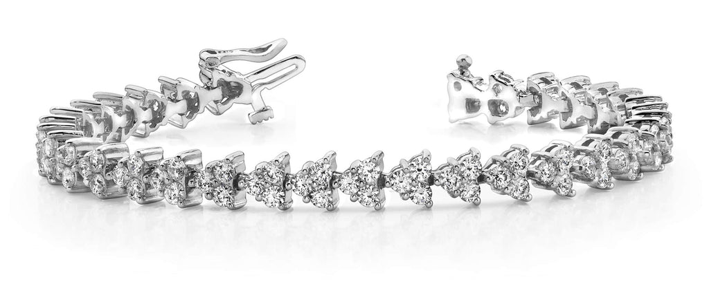 Diamond Pyramid Design Bracelet Lab - Grown Diamond with 4.10 ct.(finished) 2.0mm - Luxury Time NYC